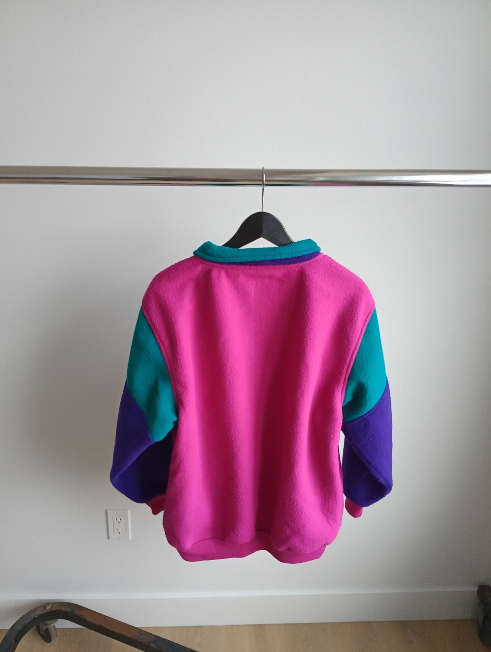 Vintage 90s Freestyle Neon Colorblock Fleece 1/2 Zip Pullover - Picture 2 of 4